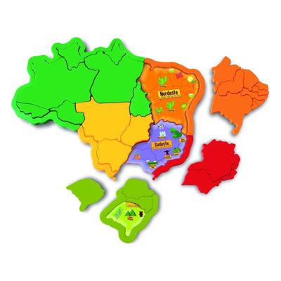 Quebra Cabeça Mapa Do Brasil Em 3D Elka 1109