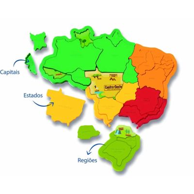 Quebra Cabeça Mapa Do Brasil Em 3D Elka 1109