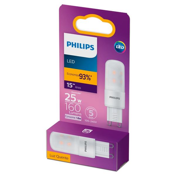 Lâmpada Led Philips Capsula 1.6W amarela 160 lúmens BV G9