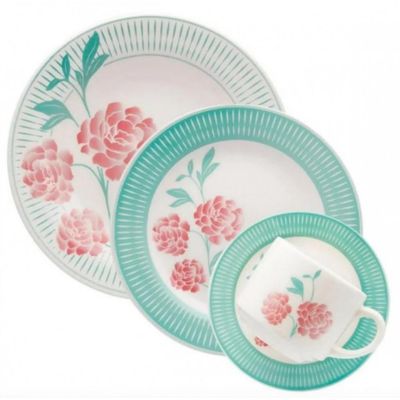 Aparelho De Jantar 20 Peças Louça Retro Luxo Bloom - Oxford