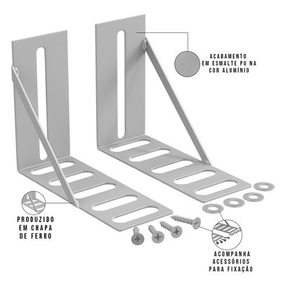 Kit 03 Pares Frame Adaptador Para Cabeceira Cama Box L02 Casal Queen King Solteiro - Lyam Decor
