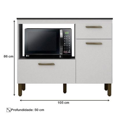 Balcão Para Cooktop Ambiente Teresina Branco Fosco - Valdemóveis