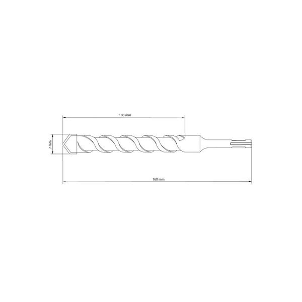 Broca para Concreto 7x160 mm Tramontina em Aço Especial com Encaixe SDS Plus