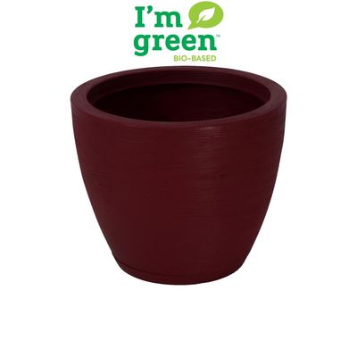 Vaso com Prato Tramontina Asteca ECO 38 cm em Polietileno Bio-Based Marsala