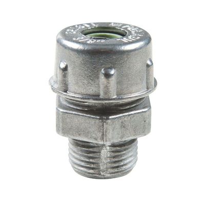 Conector prensa-cabo 1/2" em alumínio - bucha na cor verde