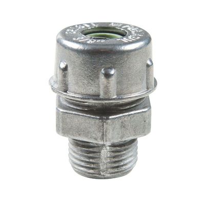 Conector prensa-cabo 1/2" em alumínio - bucha na cor verde