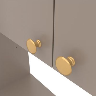 Cozinha Compacta Bartira Pérola com 5 Portas, 2 Gavetas, 1 Gavetão e 4 Prateleiras - 251cm de largura Nude/Lâmina Mel