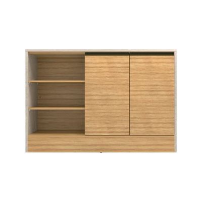 Cozinha Completa Bartira Cristal com 10 Portas, 5 Gavetas, 9 Prateleiras e Bancada Gourmet - 300cm de Largura Lâmina Mel/Nude