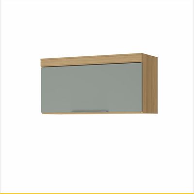 Cozinha Completa Nesher Marquesa com 7 Portas e 6 Gavetas 350cm Nature com Verde