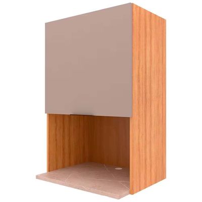 Armário Cristal 1 Porta Basculante Bartira Lâmina Mel/Nude