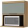 Armário Aéreo Nesher Marquesa em MDF 15mm com Nicho para Micro-ondas, 1 Porta e 1 Prateleira - 80cm de largura Nature com Verde