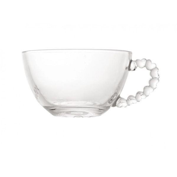 Jogo de Xícaras de Café 6 Peças Cristal Coração 80 Ml - Lyor