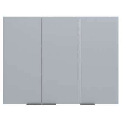 Armário Aéreo Bartira Cristal MDP 15mm com 3 Portas e 3 Prateleiras - 120cm de largura Freixo/Azul Wood