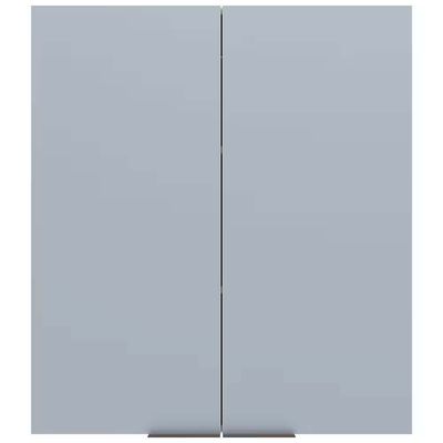 Armário Aéreo Bartira Cristal MDP 15mm com 2 Portas e 2 Prateleiras - 80cm de largura Freixo/Azul Wood