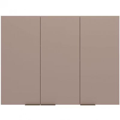 Armário Aéreo Bartira Cristal MDP 15mm com 3 Portas e 3 Prateleiras - 120cm de largura Lâmina Mel/Nude