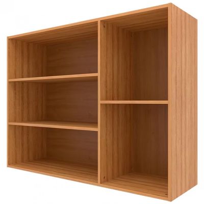 Armário Aéreo Bartira Cristal MDP 15mm com 3 Portas e 3 Prateleiras - 120cm de largura Lâmina Mel/Nude