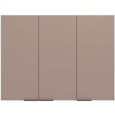 Armário Aéreo Bartira Cristal MDP 15mm com 3 Portas e 3 Prateleiras - 120cm de largura Lâmina Mel/Nude