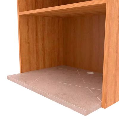 Armário Cristal 1 Porta Basculante Bartira Lâmina Mel/Nude