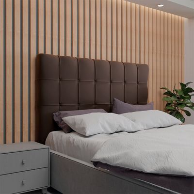 Cabeceira de Casal Styllus Milão para Colchão de 138CM Suede Marrom