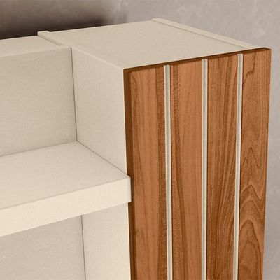 Home para TV até 70 Mobler MDP/MDF Alaska Perola/Cinamomo