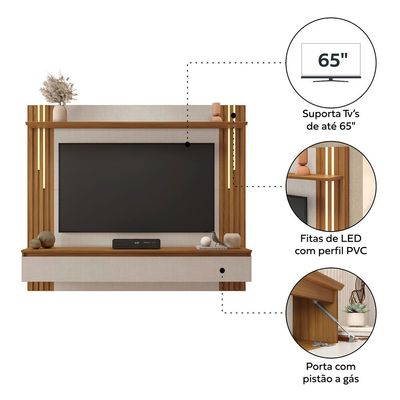 Painel para TV até 65 Notavel, NT1345 Offwhite/Freijo