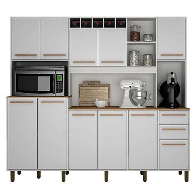 Armário De Cozinha Ambiente Petra Branco Cinamomo - Valdemóveis