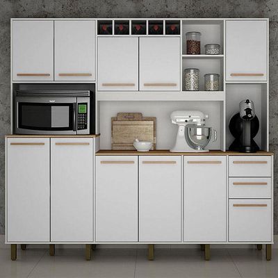 Armário De Cozinha Ambiente Petra Branco Cinamomo - Valdemóveis