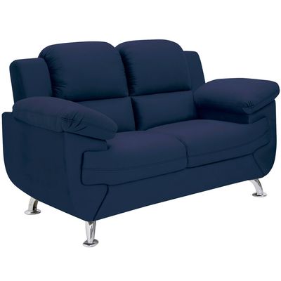 Sofá Avalon 152cm com 2 Lugares em Veludo e Espuma D-33 Linoforte Azul Petroleo