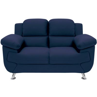 Sofá Avalon 152cm com 2 Lugares em Veludo e Espuma D-33 Linoforte Azul Petroleo