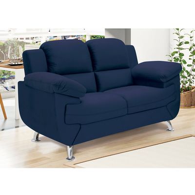 Sofá Avalon 152cm com 2 Lugares em Veludo e Espuma D-33 Linoforte Azul Petroleo