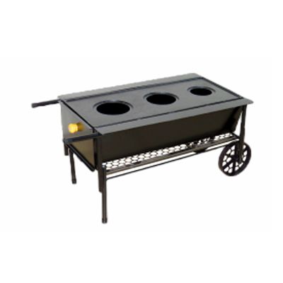 Fogão Churrasqueira Mineiro Chapa 03 Furo Grelha 80x60x38cm
