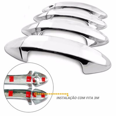 Aplique Cromado Maçaneta Ford Ecosport Nova 2013/2020 Fiesta 2011/2019 Ka 2015/2021 4 Portas