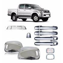 Kit Aplique Cromado Maçaneta Retrovisor Traseira Moldura Pisca Hilux 2005 à 2011