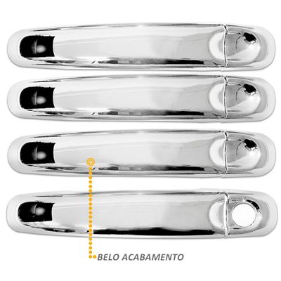 Kit Aplique Capa Cromada Retrovisor Maçanetas Vw Amarok 2018