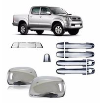 Kit Aplique Cromado Maçaneta Retrovisor Traseira Hilux 2011