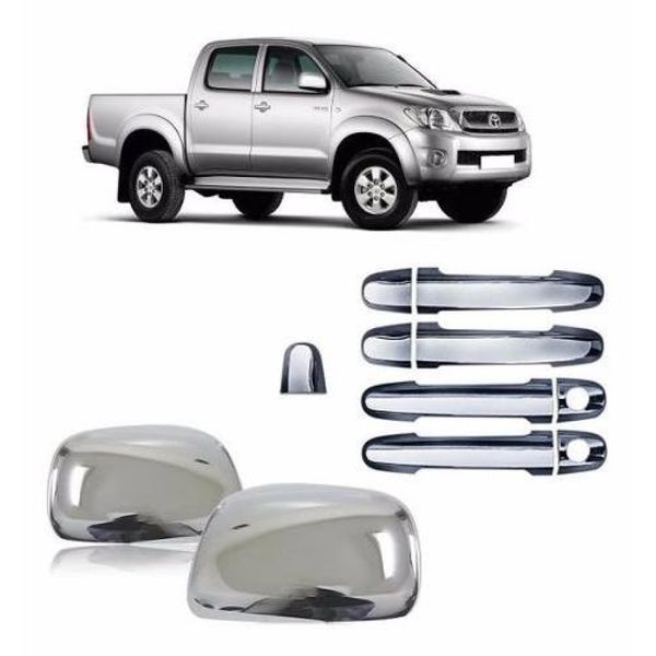 Kit Aplique Capa Cromada Retrovisor Maçanetas Hilux 2011 Kit Aplique Capa Cromada Retrovisor Maçanetas Hilux 2011