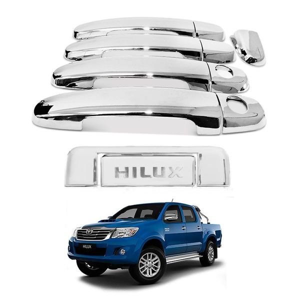 Kit Aplique Capa Cromada Maçaneta+tampa Traseira Hilux 2009 Kit Aplique Capa Cromada Maçaneta+tampa Traseira Hilux 2009