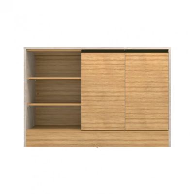 Cozinha Completa Bartira Cristal com 9 Portas, 5 Gavetas, 9 Prateleiras e Bancada Gourmet Lâmina Mel/Nude