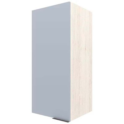Armário Aéreo Cristal MDP 15mm com 1 Porta e 2 Prateleiras Bartira Freixo/Azul Wood