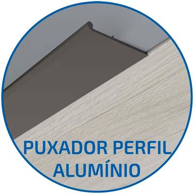 Armário Aéreo Cristal MDP 15mm com 1 Porta e 2 Prateleiras Bartira Freixo/Azul Wood