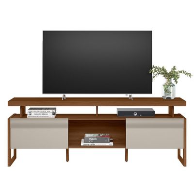Rack para TV Esmeralda até 60 Polegadas Linea Brasil Jatoba/Offwhite
