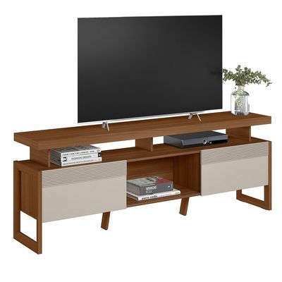 Rack para TV Esmeralda até 60 Polegadas Linea Brasil Jatoba/Offwhite