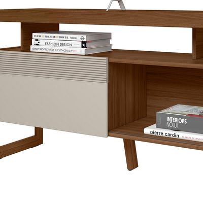 Rack para TV Esmeralda até 60 Polegadas Linea Brasil Jatoba/Offwhite