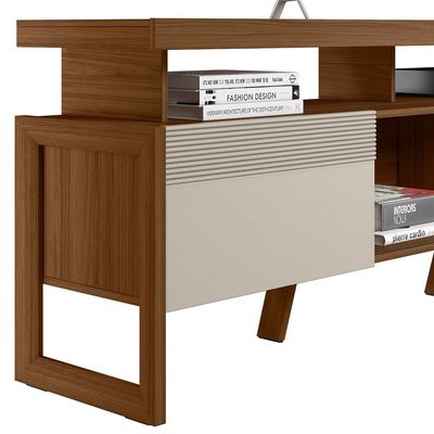 Rack para TV Esmeralda até 60 Polegadas Linea Brasil Jatoba/Offwhite