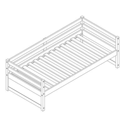 Cama Solteiro Dreams Com 02 Gavetas Madeira Maciça Branco Megamobilia