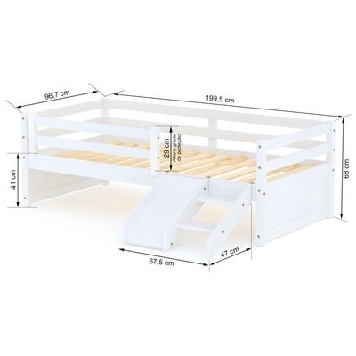 Cama Solteiro Infantil Dreams E Mini Escada/escorregador Branco Megamobilia