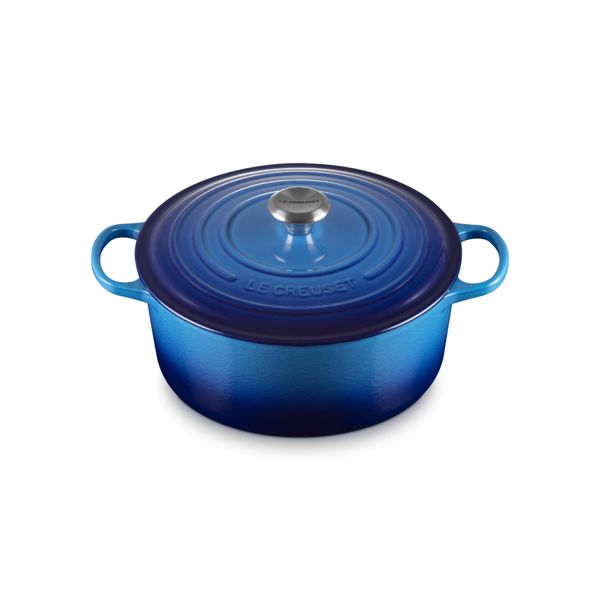 PANELA REDONDA LE CREUSET 28CM SIGNATURE FERRO ESMALTADO AZURE BLUE 21177282202430