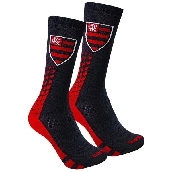 Meia Rikam Flamengo Performance Cano Médio Masculina 38-43 / Preto e Vermelho