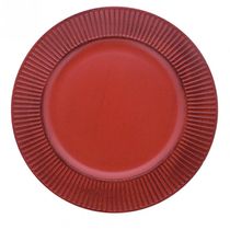 Sousplat Listras Vermelho 33 cm Polipropileno - Mimo Style