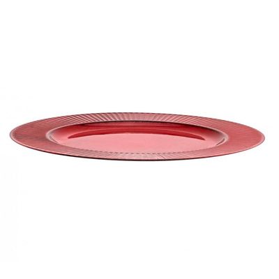 Sousplat Listras Vermelho 33 cm Polipropileno - Mimo Style